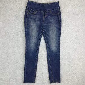 Jag Womens‎ Jeans High Rise Skinny Denim Blue Stone Wash Pull On Petite 2P